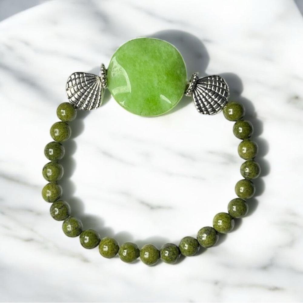 Peridot & Green Epidote Stone Bracelet